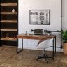 Mesa para Escritório Diretor Estilo Industrial 1,50x0,60 com 2 Gavetas Nogal - 6