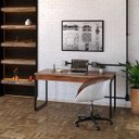 Ver imagem 6 de Mesa para Escritório Diretor Estilo Industrial 1,50x0,60 com 2 Gavetas Nogal