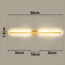 Ver imagem 7 de Luminária Arandela 80cm Parede 24 Watts Barra Led Tubo 3 Cores Multitemperatura Gimpo Ab80:dourado