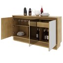 Ver imagem 5 de Buffet Aparador Balcão Sala de Jantar com Espelho nas Portas BB2609 MDP Natural - Gran Belo