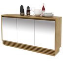 Ver imagem 1 de Buffet Aparador Balcão Sala de Jantar com Espelho nas Portas BB2609 MDP Natural - Gran Belo
