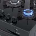 Ver imagem 2 de FOGAO 5 BOCAS VENAX A GAS PICASSO VITREO PRETO FOSCO GAS GLP