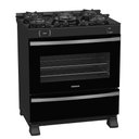 Ver imagem 1 de FOGAO 5 BOCAS VENAX MAXI VITREO PRETO FOSCO GAS GLP