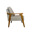 Ver imagem 3 de Kit 2 Poltronas Decorativas Mona Luxo Braço Nogueira:linho Bege