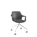 Ver imagem 1 de Cadeira Plaxmetal Vesper Preta Giratória Dialogo Base Cromada com Assento Estofado Vinil T19 Preto