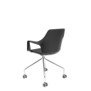 Ver imagem 3 de Cadeira Plaxmetal Vesper Preta Giratória Dialogo Base Cromada com Assento Estofado Vinil T19 Preto
