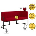 Ver imagem 3 de Kit 2 Poltronas + Sofá 2 Lugares Base de Metal Black Balaqui Cor:vermelho