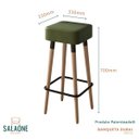 Ver imagem 3 de Kit com 2 Banqueta Alta 70cm Dubai Couríssimo Verde Salaone