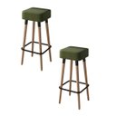 Ver imagem 1 de Kit com 2 Banqueta Alta 70cm Dubai Couríssimo Verde Salaone