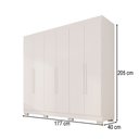 Ver imagem 4 de Guarda-Roupa Casal Malta 6 Portas 2 Gavetas com Pés Branco - Pnr Móveis