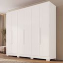 Ver imagem 1 de Guarda-Roupa Casal Malta 6 Portas 2 Gavetas com Pés Branco - Pnr Móveis