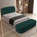 Ver imagem 6 de Cabeceira Cama Box Casal 160cm Lanna com Puff Recamier Doha W01 Bouclê Verde - Lyam Decor