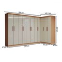 Ver imagem 4 de Guarda-roupa Casal Modulado Odisseia 11 Portas 4 Gavetas Cinamomo/off White - Panorama Móveis
