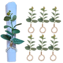 Ver imagem 1 de Kit 6 ou 12 Porta Guardanapo Tropical Eucalipto de Folhas Verdes:6