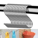Ver imagem 1 de Kit 10 Ganchos Tipo S Aço Inox Utensílios Barra Suporte Cozinha