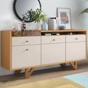 Ver imagem 1 de Balcão Aparador Buffet 2 Portas Sollare Off White/cinamomo - Hb Móveis