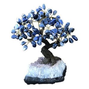 Árvore 24 Galhos e 120 Pedras - Sodalita - Altura 18 Cm