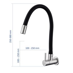 Torneira Cozinha Inox Flexível Parede Noxflex01 Doan - 4