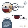 Panela caçarola antiaderente de alumínio com tampa de vidro 20cm - Oikos - 3