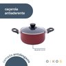 Panela caçarola antiaderente de alumínio com tampa de vidro 20cm - Oikos - 2