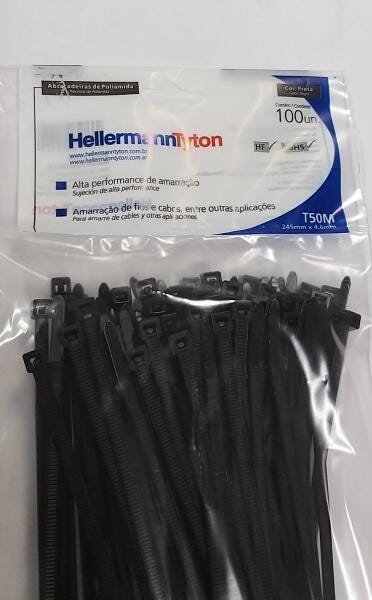 Abraçadeira De Nylon Hellermann T-50M (245Mm) Preta 100un - 2