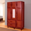 Ver imagem 1 de Guarda-roupa Solteiro Ceará 7 Portas 2 Gavetas 2 Prateleiras com Espelho Mel - Rodmóveis
