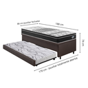 Ver imagem 2 de Bicama Box Baú Solteiro com Colchão Gransleep Ecoflex Molas Verticoil Courino Linho Marrom 88x188