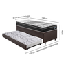 Bicama Box Baú Solteiro com Colchão Gransleep Ecoflex Molas Verticoil Courino Linho Marrom 88x188 - 2