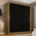 Ver imagem 1 de Guarda Roupa Solteiro Paloma 2 Portas Boreal/ Preto - Moveis Arapongas Boreal/preto Fosco