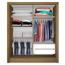 Ver imagem 2 de Guarda Roupa Solteiro Paloma 2 Portas Boreal/ Preto - Moveis Arapongas Boreal/preto Fosco