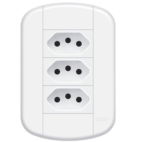 Conjunto de 3 Tomadas 2P+T 20A/250 Volts Blanc Mais - 11239224 - FAME CONJUNTO 3 TOMADA PADRAO 2P+T 
