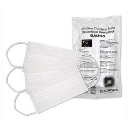 250 Máscaras Cirúrgica Tripla Descartável com Clipe Nasal -descarpack - 1
