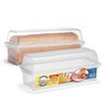 Porta Pao Forma Frances Biscoitos com Tampa Transparente Cor:branco - 1