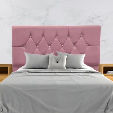 Cabeceira Cama Box Estofada Queen Size 160 Cm Suede Madri:rosê