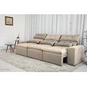 Ver imagem 2 de Sofá Retrátil e Reclinável com 2,50m de Largura em Tecido Suede:bege