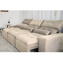 Ver imagem 5 de Sofá Retrátil e Reclinável com 2,50m de Largura em Tecido Suede:bege