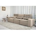 Ver imagem 4 de Sofá Retrátil e Reclinável com 2,50m de Largura em Tecido Suede:bege