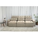 Ver imagem 3 de Sofá Retrátil e Reclinável com 2,50m de Largura em Tecido Suede:bege