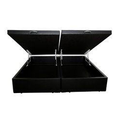 Base Cama Box Baú Bipartido King Sintético Preto 42x193x203 Rc Sono Leve - 2