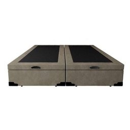Base Cama Box Baú Bipartido King Suede Bege 42x193x203 Rc Sono Leve - 2