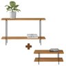 Conjunto Mesa De Centro e Aparador Industrial Para Sala Nature Fosco Rocky Shop Jm - 1