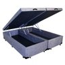 Base Cama Box Baú Casal Bipartido Suede Cinza Rc Sono Leve 42x138x188 - 1
