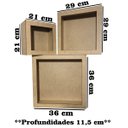Ver imagem 2 de Kit 3 Nichos Madeira MDF Crú - Nicho Quarto Sala