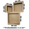 Kit 3 Nichos Madeira MDF Crú - Nicho Quarto Sala - 2