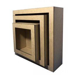 Kit 3 Nichos Madeira MDF Crú - Nicho Quarto Sala - 3