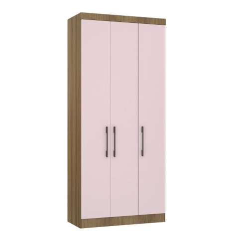Guarda Roupa Dormitório Modulado Paris Módulo 3 Portas - Luciane 327:Avelã e Rosa