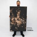 Ver imagem 2 de Quadro Decorativo em Canvas Abstrato Black Mármore - Chassi - 120 x 80cm