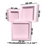 Kit 3 Nichos Madeira MDF Rosa - Nicho Quarto Sala - 1