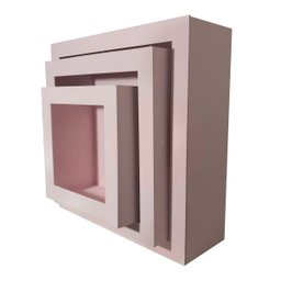 Kit 3 Nichos Madeira MDF Rosa - Nicho Quarto Sala - 3