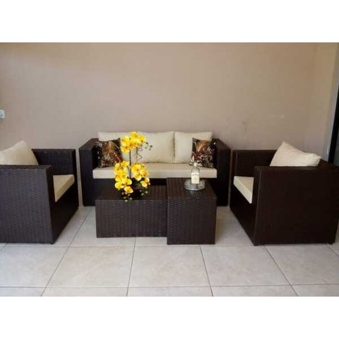 Conjunto de Sofá de 5 Lugares em Fibra Sintética